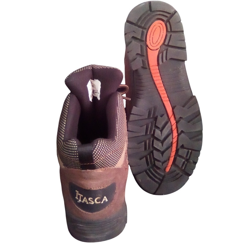 Itasca Mens Brown Hiking Boot Leather Nylon Mid Top Trail Shoe p456520 Size 10.5